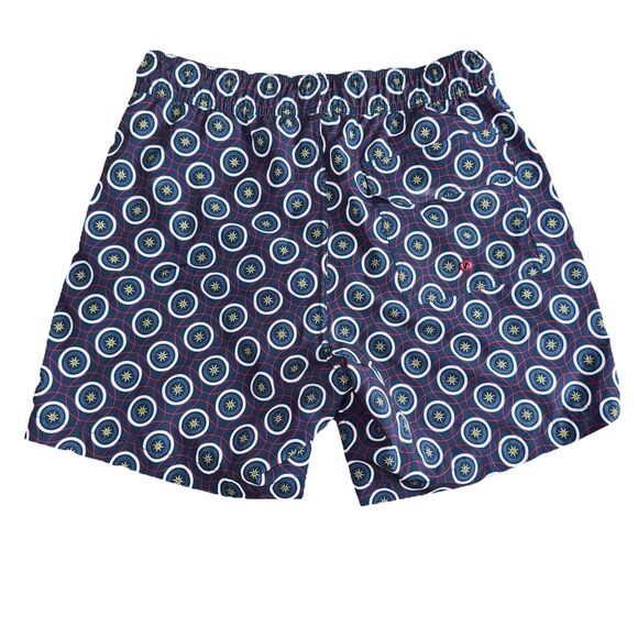 Sperry Swim Trunks Mens M Medium 7” Lined Compass Nautical Drawstring Pocket EUC - Picture 2 of 9